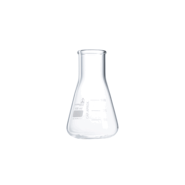 Matraz Erlenmeyer cuello ancho de vidrio de 500ml